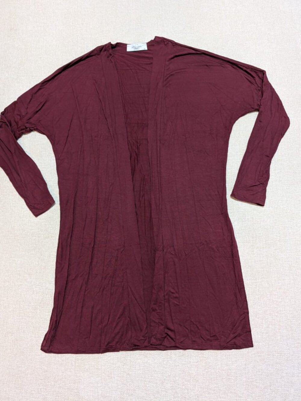 Curvy Jean Burgundy Longline Cardigan XS - Picture 2 of 7